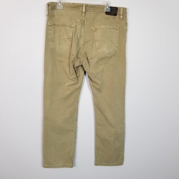 ADRIANO GOLDSCHMIED Weathered 5-Pocket Jeans Tan Size 36x34 ~ 4495 - Picture 3 of 7